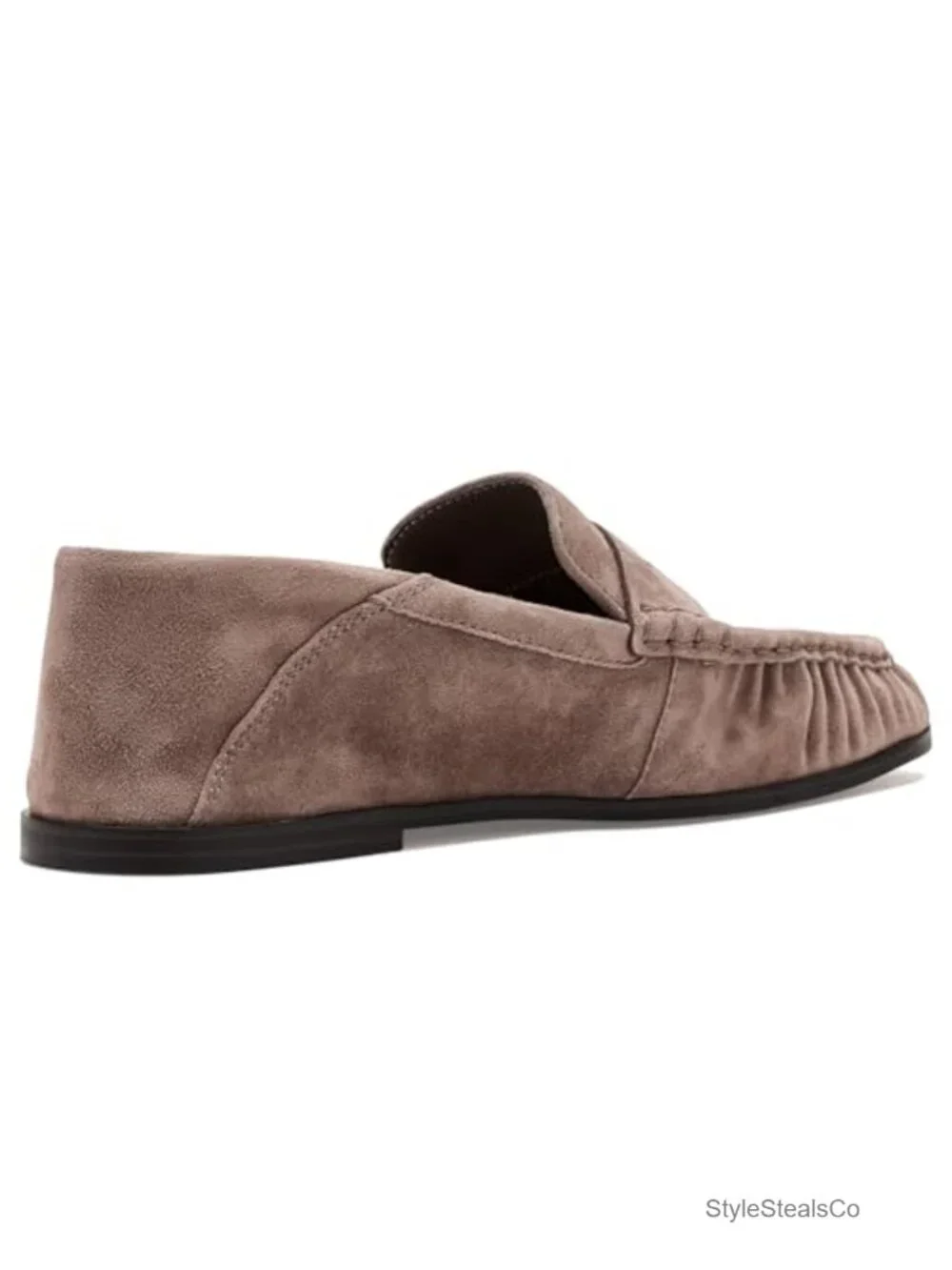 Suede Loafer Slip-On with Pull-On Closure, Round Toe